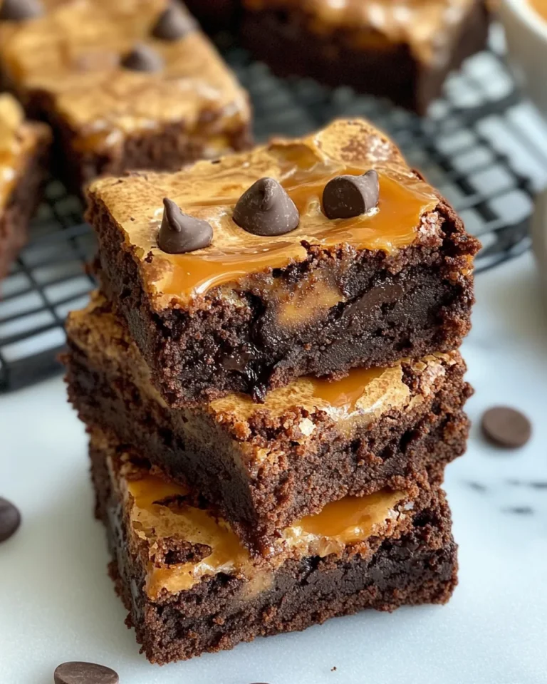 Homemade Coffee Caramel Swirl Brownies photo