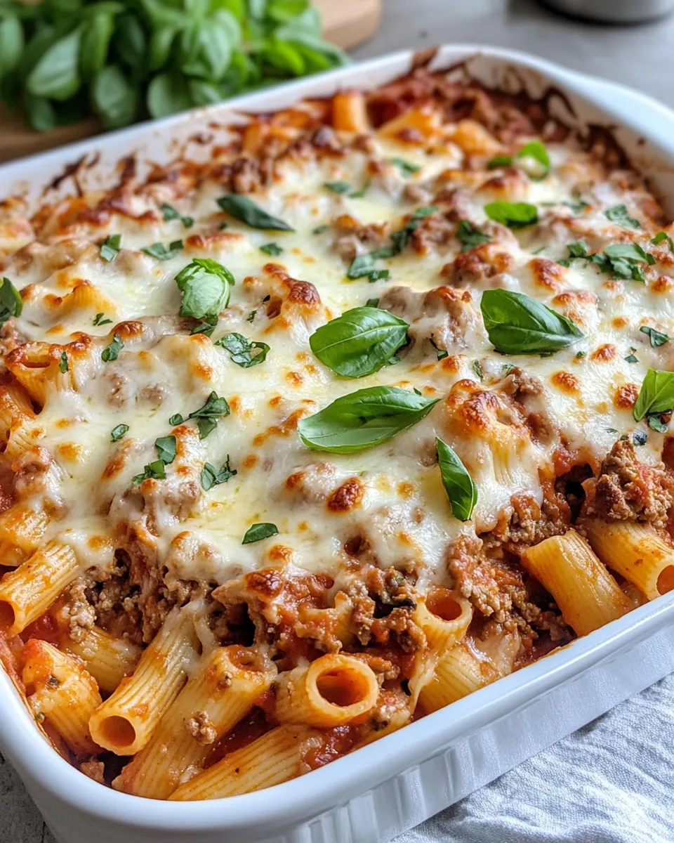 Easy Creamy Beef & Tomato Pasta Bake food shot