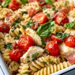 Homemade Creamy Bruschetta Chicken Pasta Bake photo