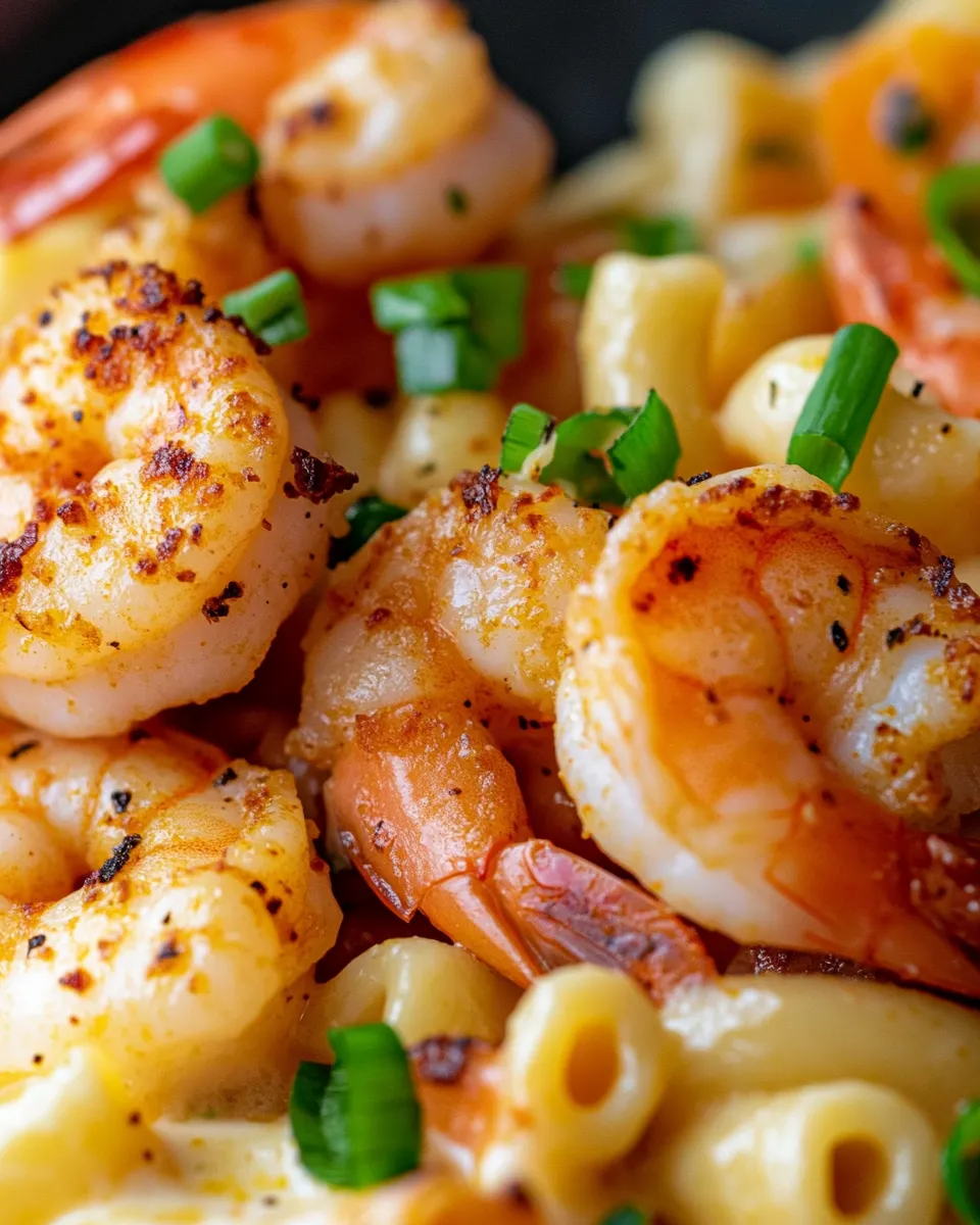 Easy Creamy Cajun Shrimp Macaroni Bake food shot