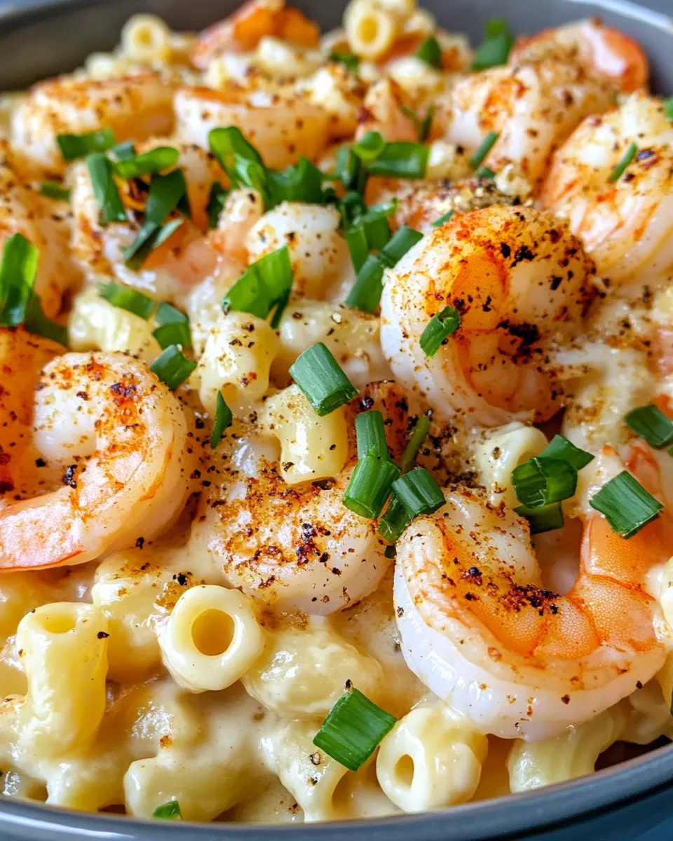 Delicious Creamy Cajun Shrimp Macaroni Bake plate image