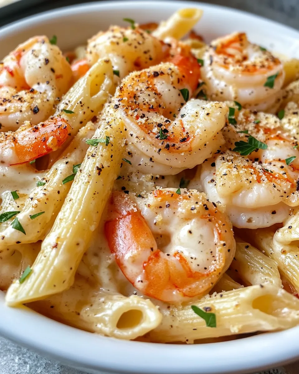 Easy Creamy Cajun Shrimp Pasta Bake food shot