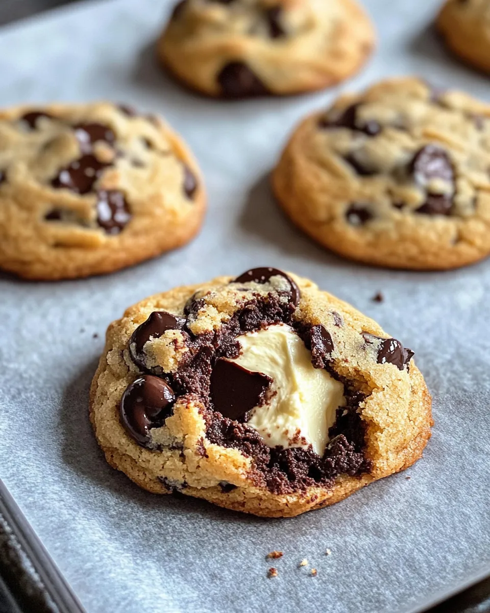 Homemade Creamy Cheesecake Stuffed Chocolate Chip Cookies Recipe photo