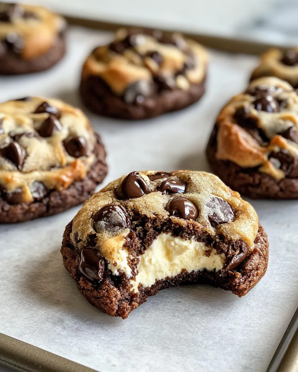 Classic Creamy Cheesecake Stuffed Chocolate Chip Cookies Recipe image