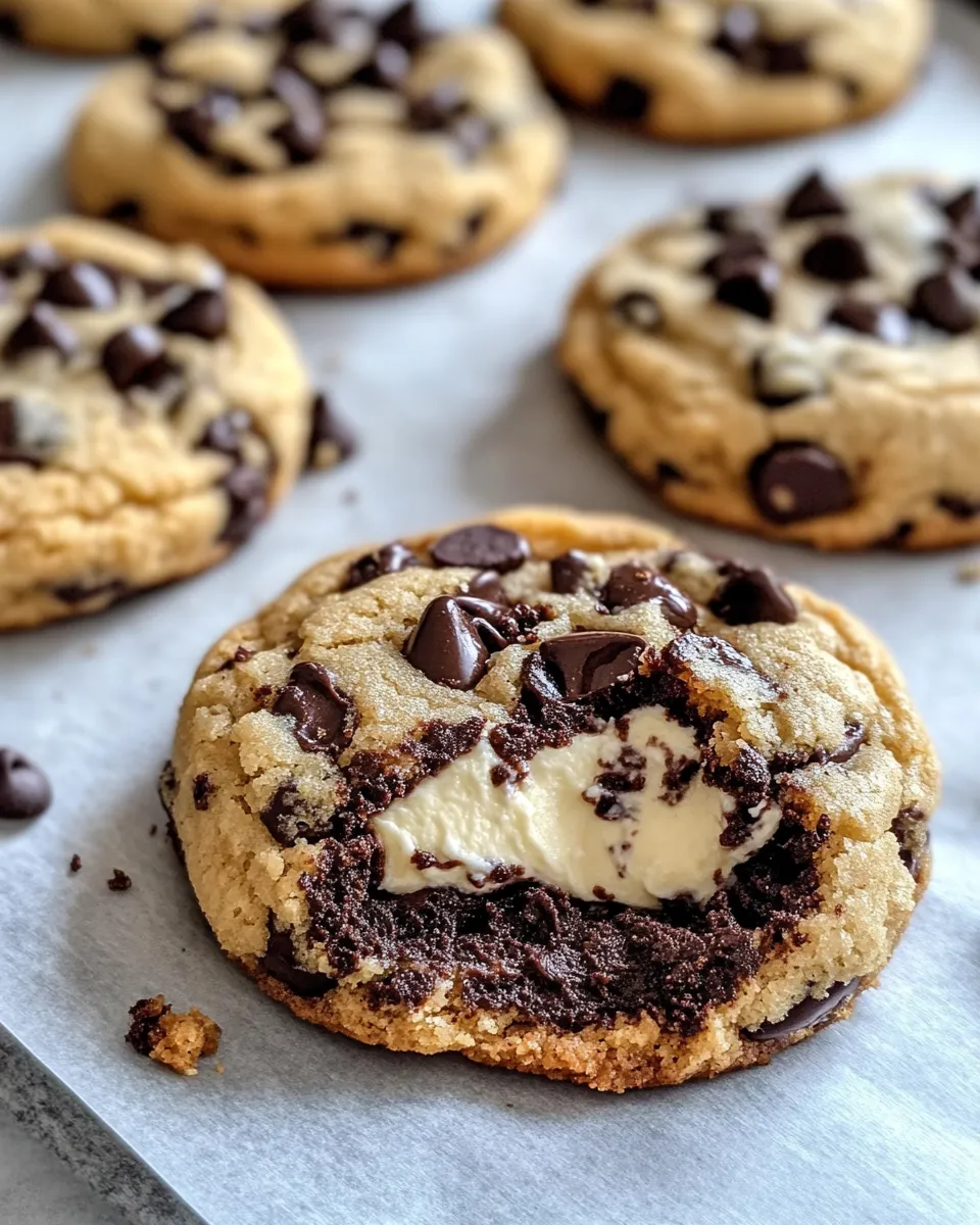 Easy Creamy Cheesecake Stuffed Chocolate Chip Cookies Recipe recipe photo