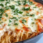 Homemade Creamy Chicken Parmesan Spaghetti Pie photo