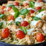 Homemade Creamy Chicken Pesto Orzo Bake recipe photo