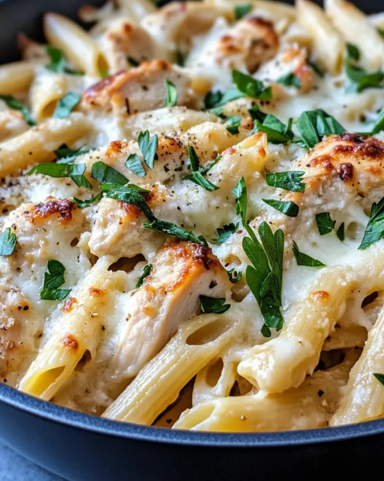 Homemade Creamy Garlic Chicken Penne Bake photo