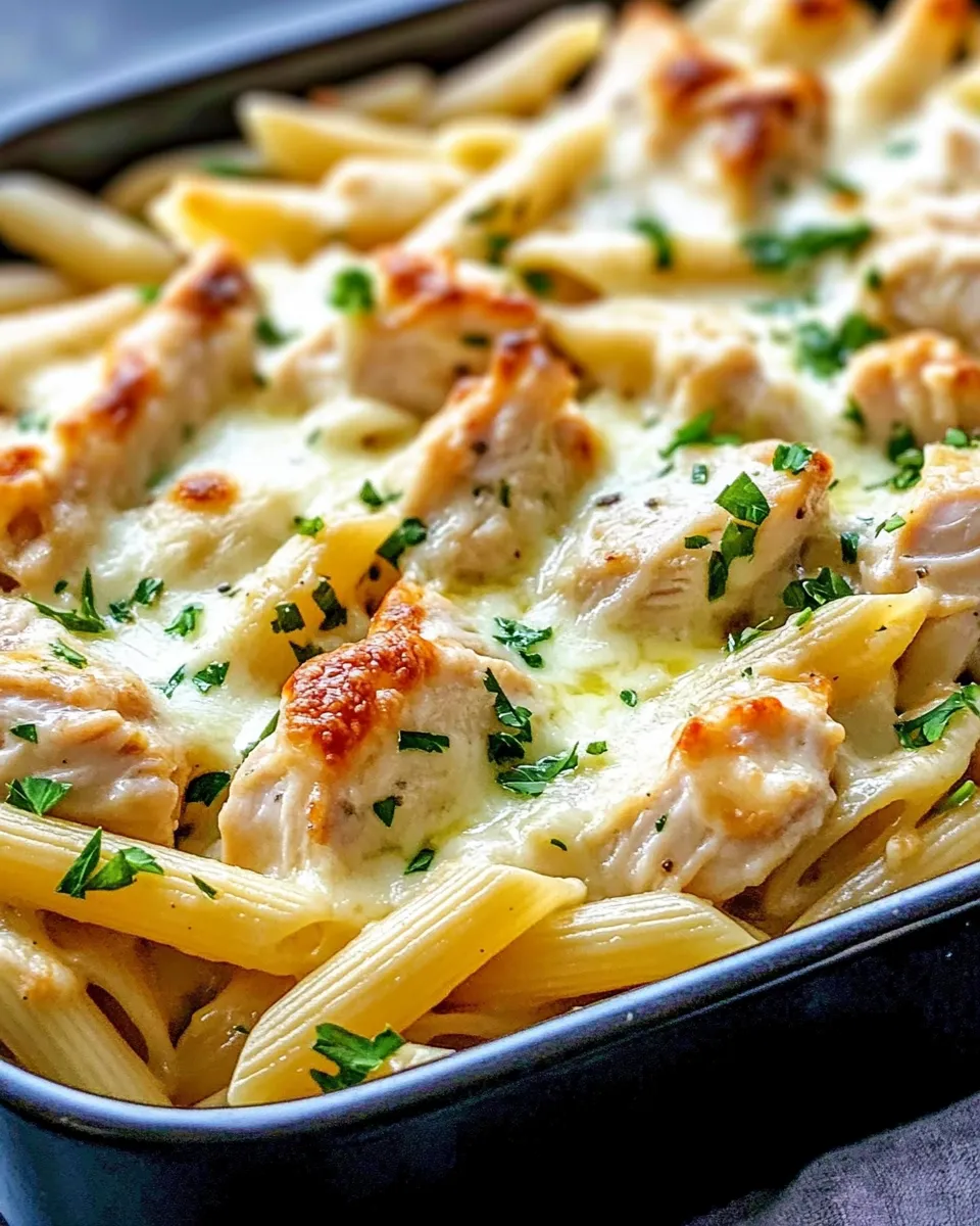 Classic Creamy Garlic Chicken Penne Bake image