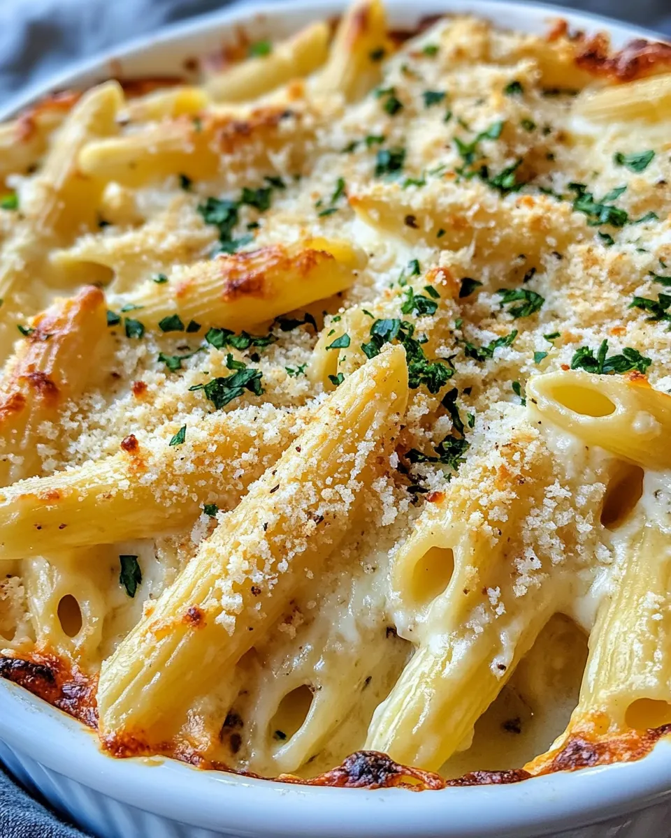 Delicious Creamy Garlic Parmesan Pasta Bake image
