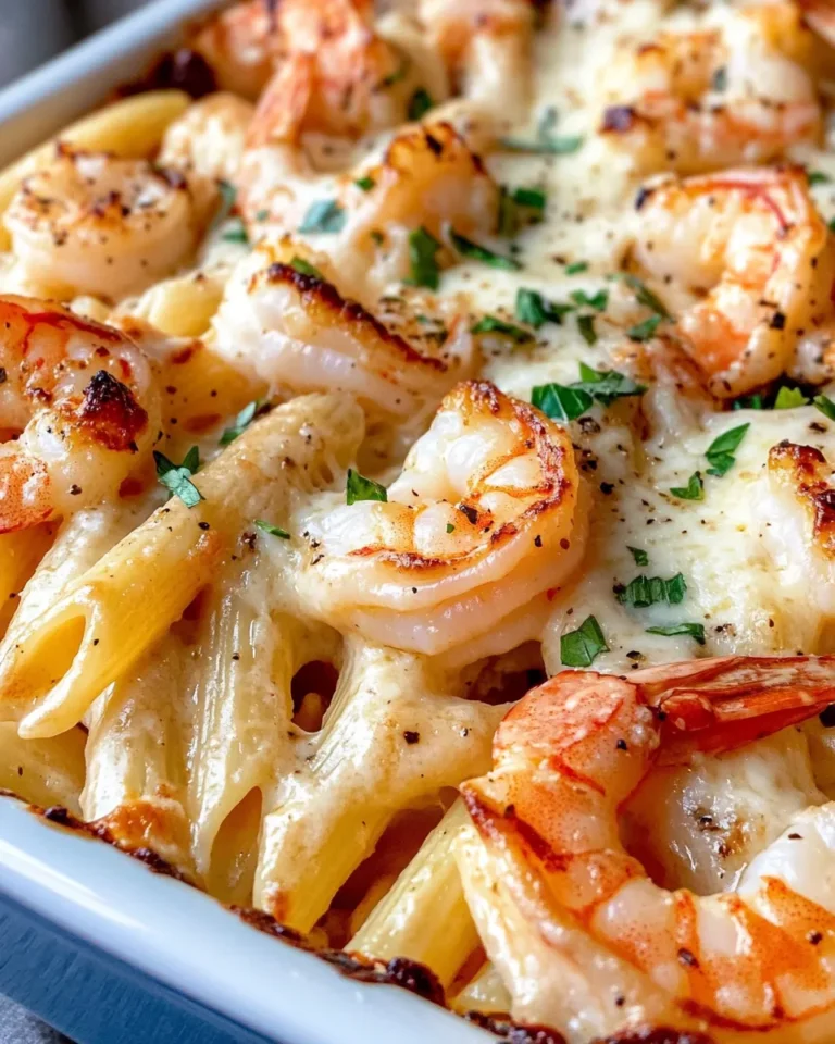 Homemade Creamy Garlic Shrimp Pasta Bake photo