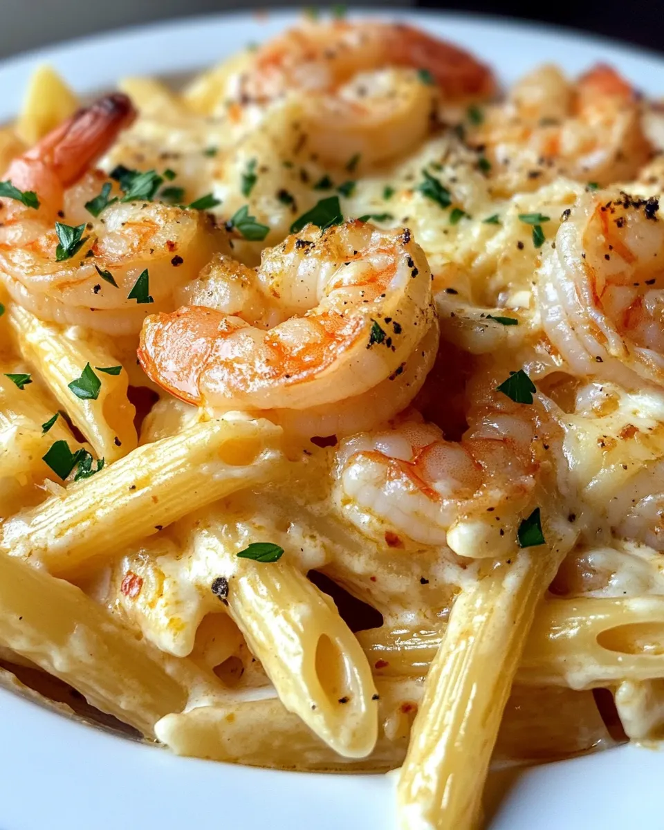 Delicious Creamy Garlic Shrimp Pasta Bake dish photo