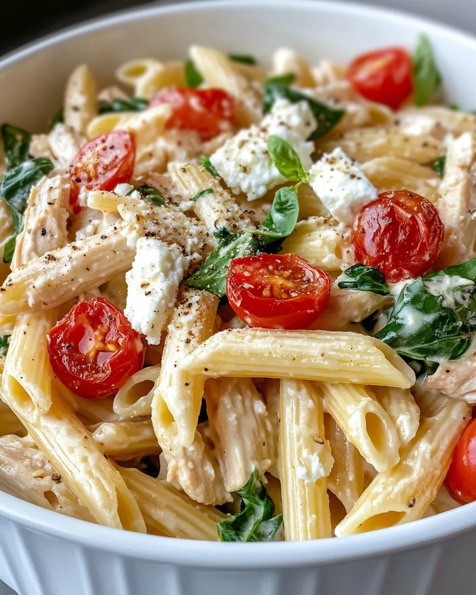 Easy Creamy Greek Chicken Pasta Bake recipe photo