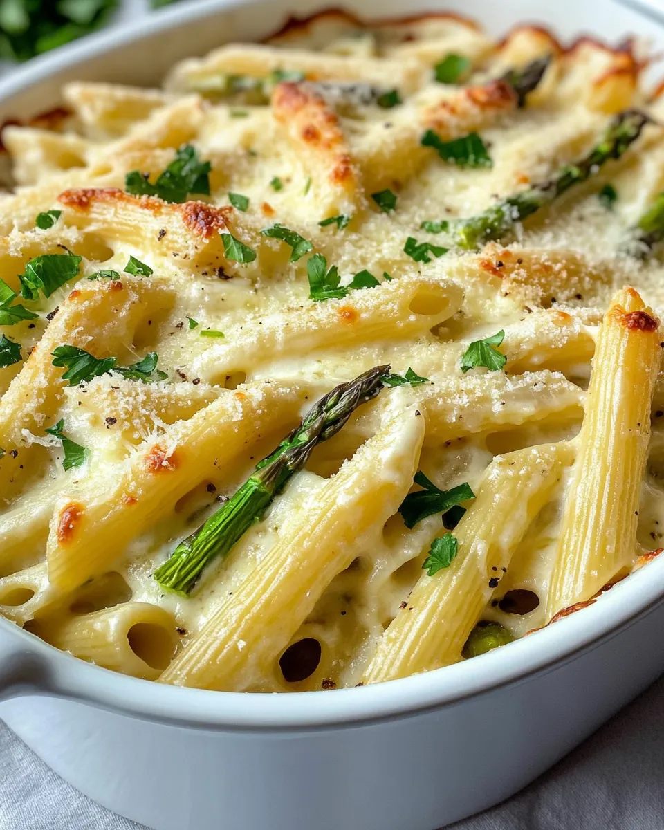 Classic Creamy Lemon Asparagus Pasta Bake dish photo
