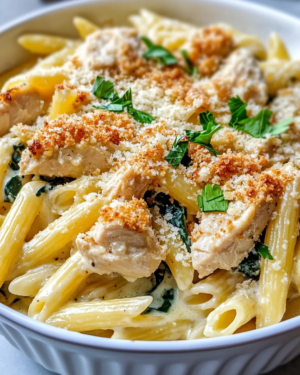 Classic Creamy Lemon Chicken Penne Bake dish photo
