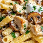 Homemade Creamy Mushroom Chicken Pasta Casserole photo