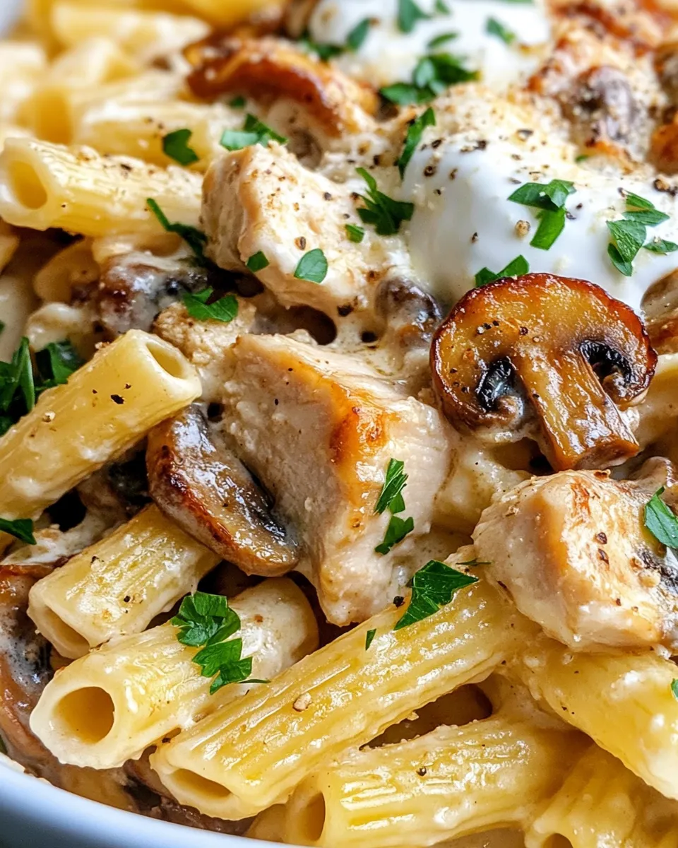 Homemade Creamy Mushroom Chicken Pasta Casserole photo