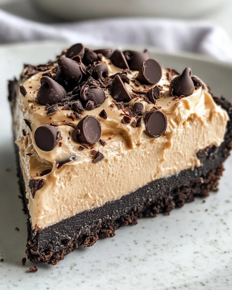 Homemade Creamy Peanut Butter Pie with Chocolate Crust recipe photo