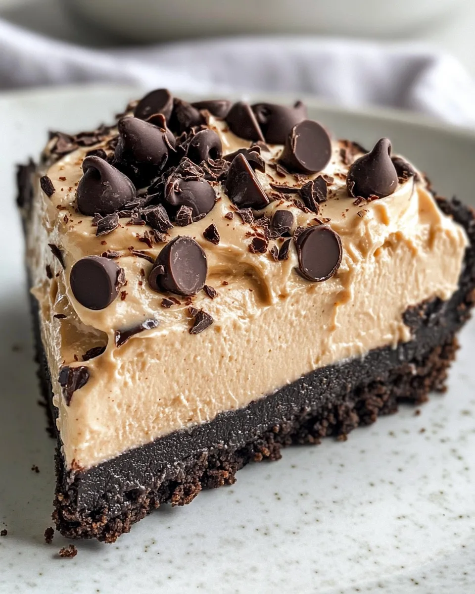 Homemade Creamy Peanut Butter Pie with Chocolate Crust recipe photo