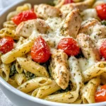 Homemade Creamy Pesto Chicken Pasta Bake photo