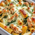 Homemade Creamy Pesto Chicken Rigatoni Casserole recipe photo