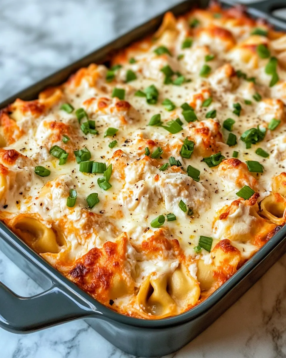 Easy Creamy Ranch Chicken Tortellini Bake dish photo