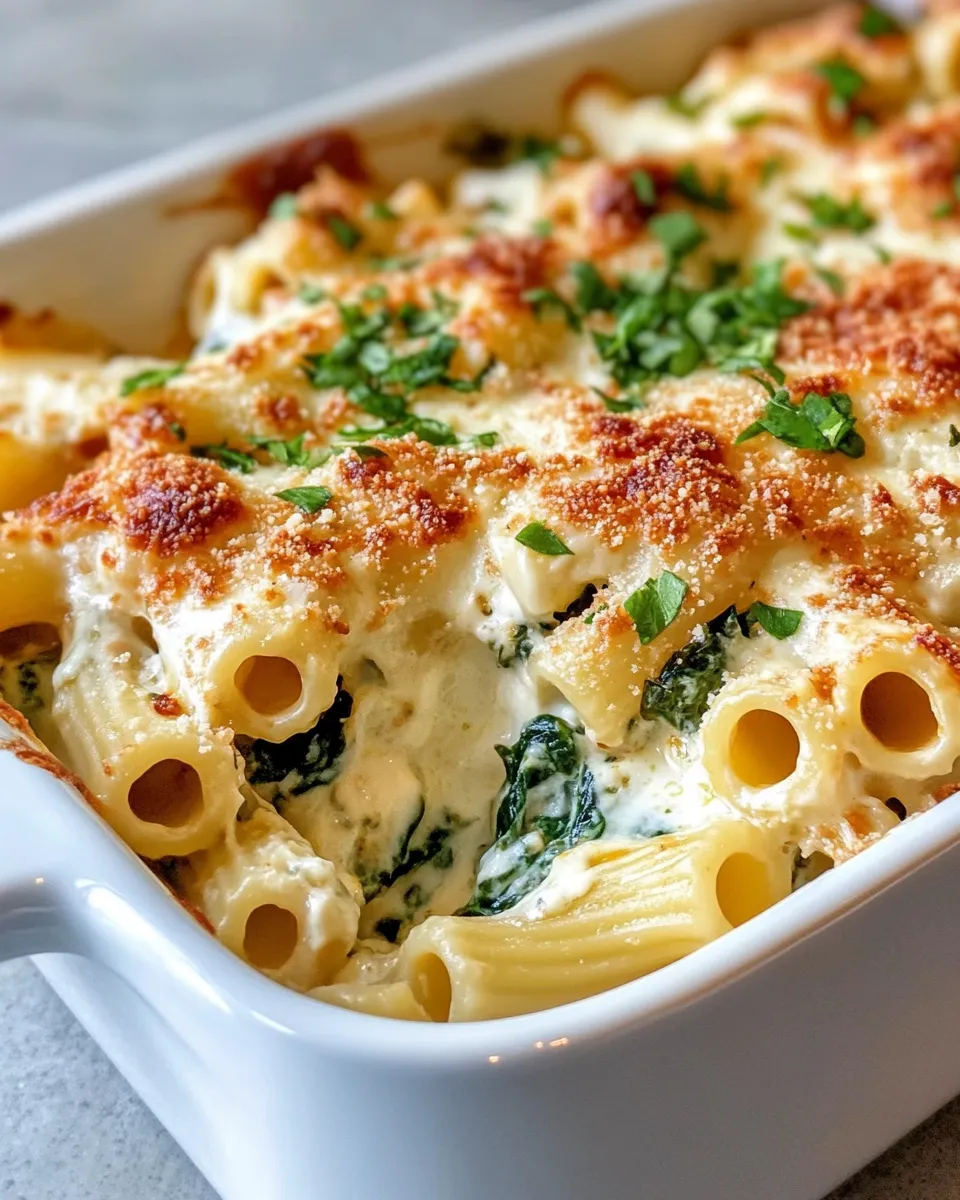 Classic Creamy Spinach Artichoke Macaroni dish photo