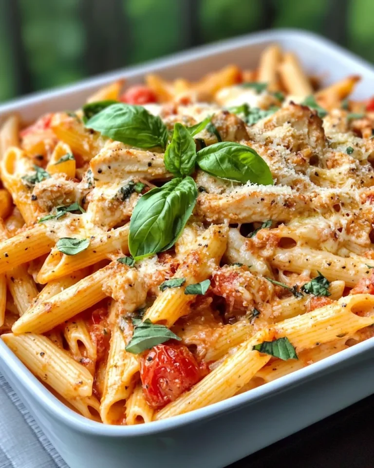 Homemade Creamy Tomato Basil Chicken Pasta Bake photo