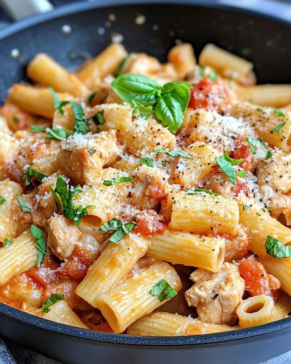 Homemade Creamy Tomato Basil Chicken Rigatoni photo