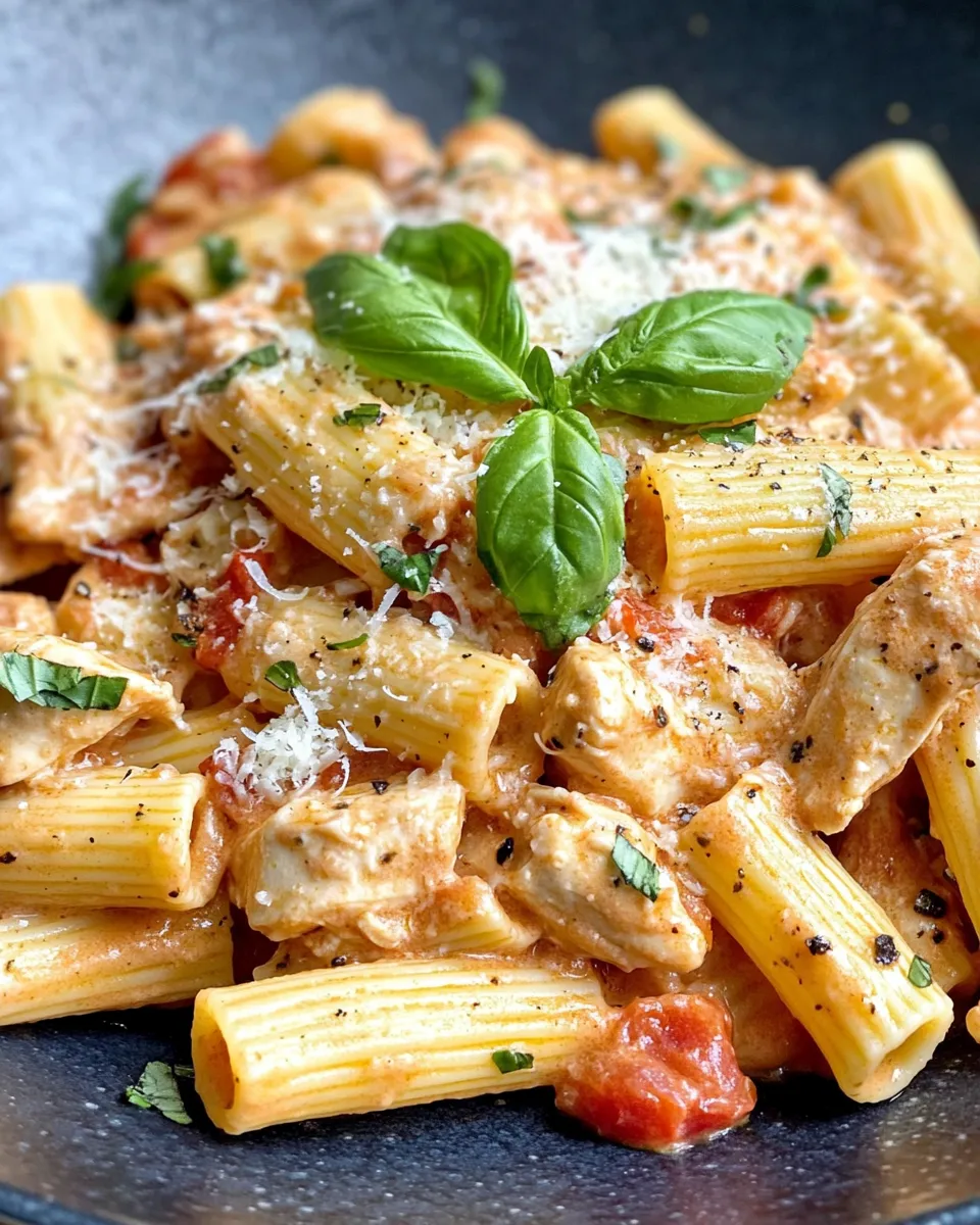 Easy Creamy Tomato Basil Chicken Rigatoni recipe photo