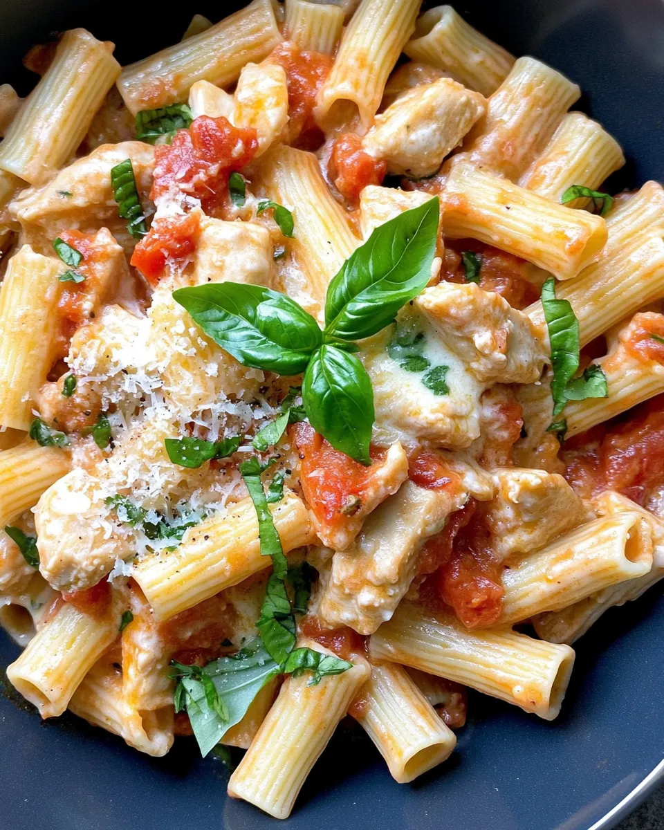 Delicious Creamy Tomato Basil Chicken Rigatoni dish photo