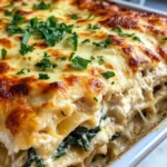 Homemade Creamy White Chicken Lasagna Bake photo