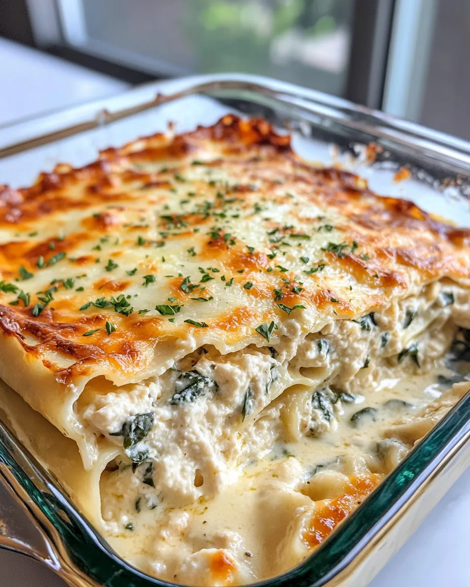 Classic Creamy White Chicken Lasagna Bake image