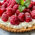 Homemade Creamy White Chocolate Raspberry Tart photo