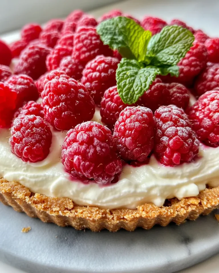 Homemade Creamy White Chocolate Raspberry Tart photo