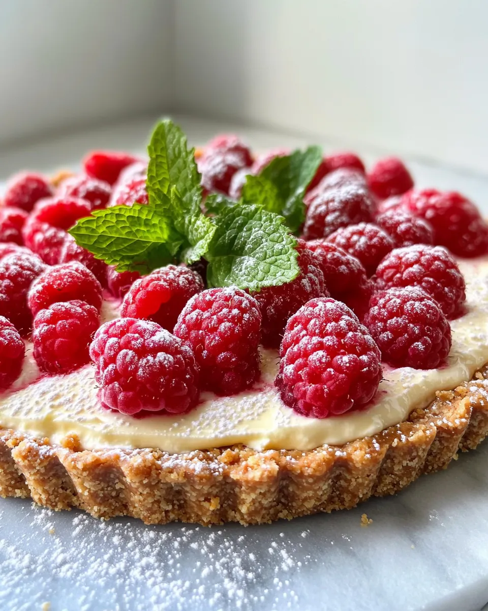 Classic Creamy White Chocolate Raspberry Tart image