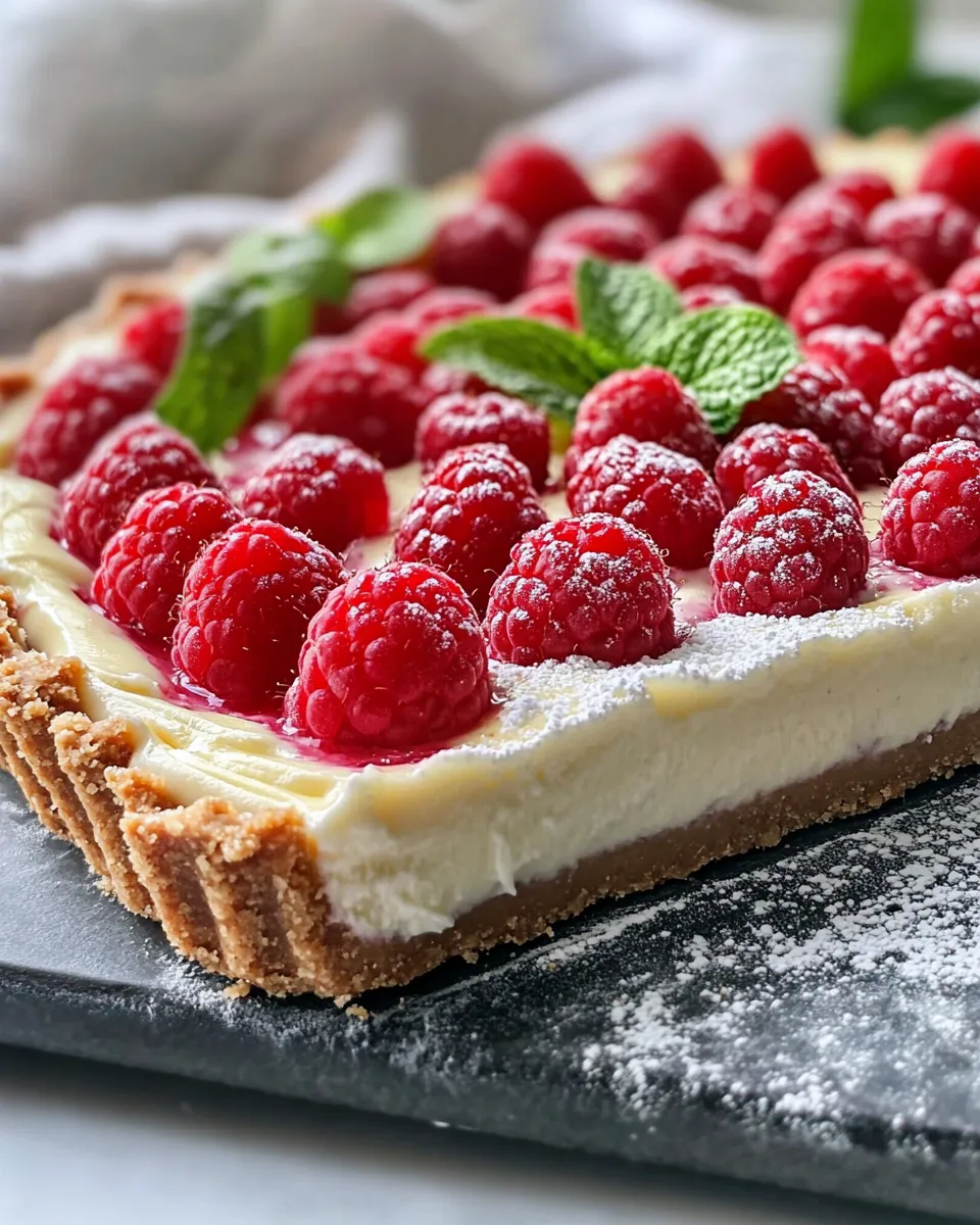 Easy Creamy White Chocolate Raspberry Tart recipe photo