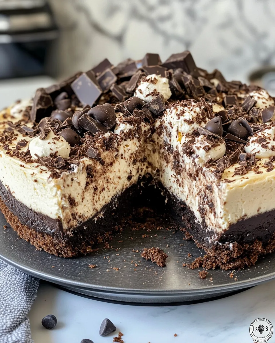 Homemade Decadent Triple Chocolate Cheesecake photo
