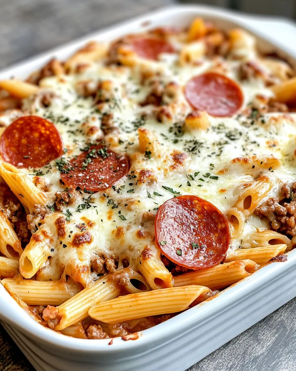 Homemade Deep-Dish Pepperoni Pizza Pasta photo