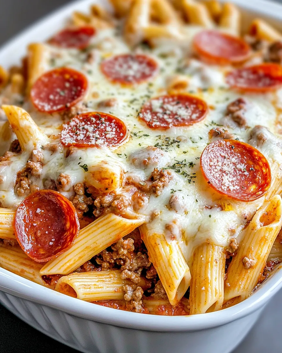 Delicious Deep-Dish Pepperoni Pizza Pasta dish photo