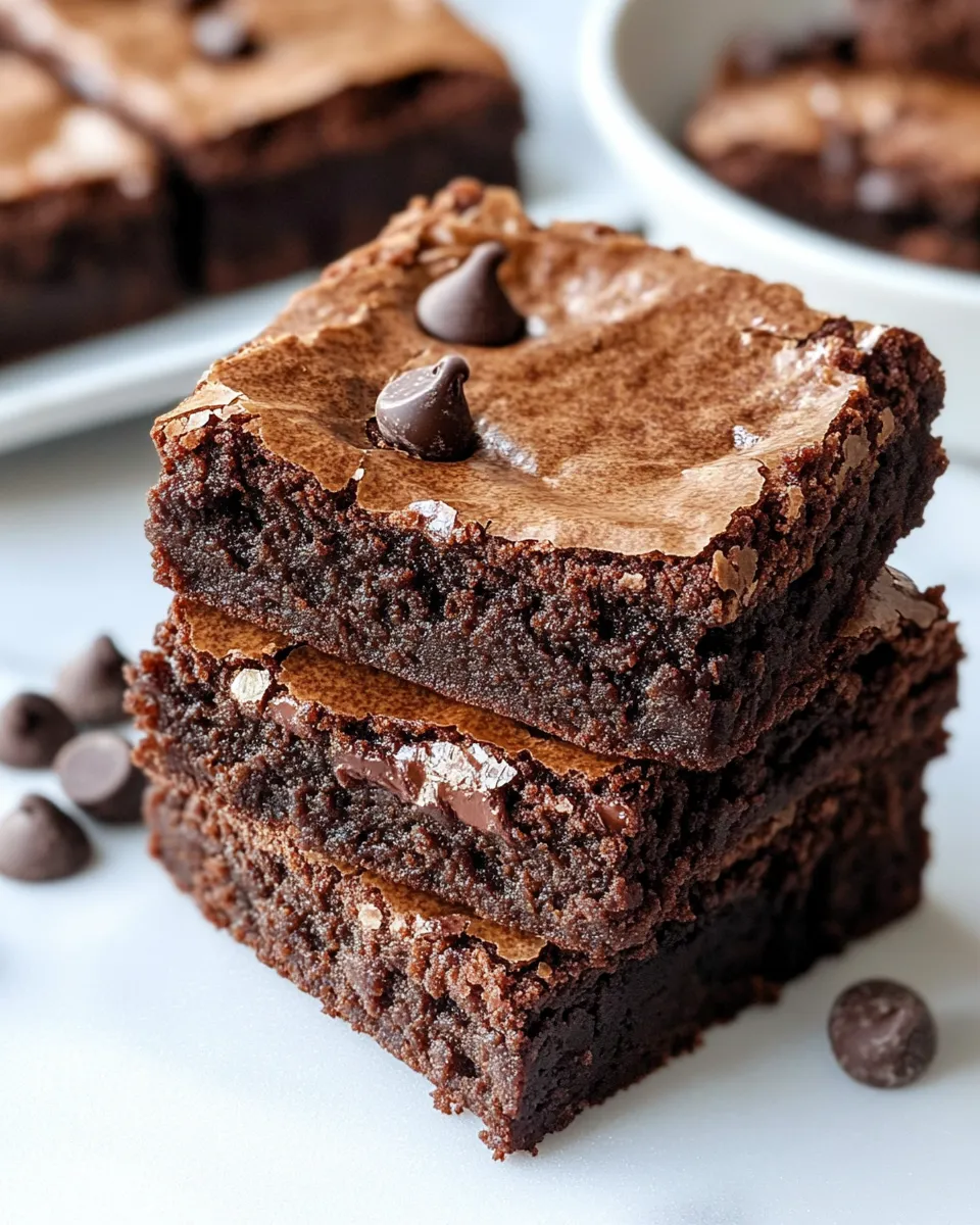 Easy Double Chocolate Espresso Brownies food shot