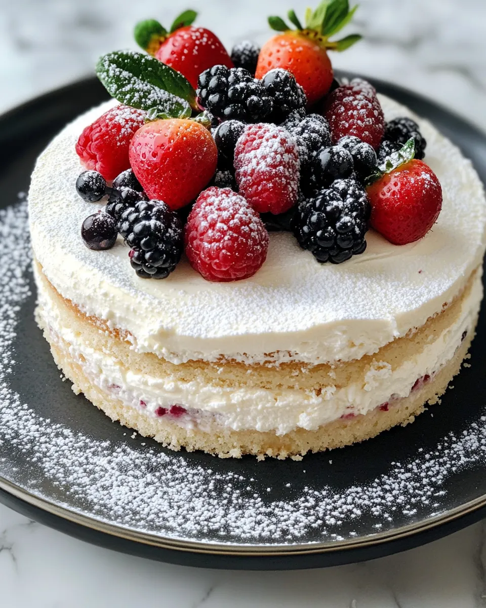 Easy Fluffy Vanilla Bean Mousse Cake food shot