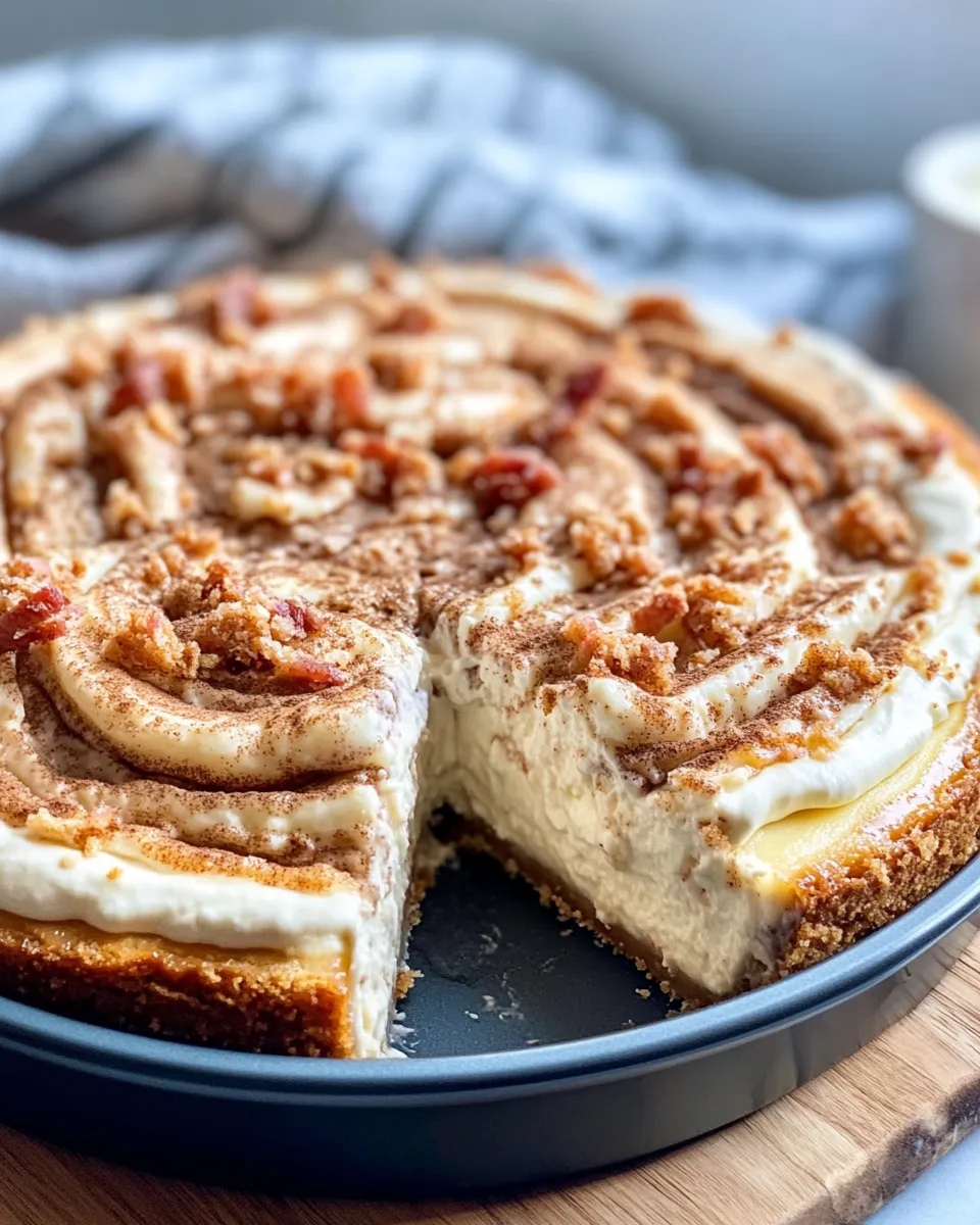 Easy Fluffy & Creamy Cinnamon Roll Cheesecake recipe photo
