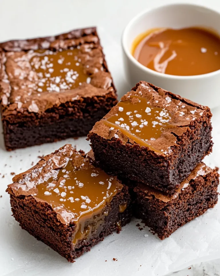 Homemade Fudgy Salted Caramel Brownies photo