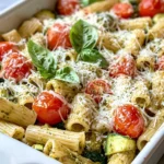 Homemade Garden Veggie Pesto Pasta Bake recipe photo