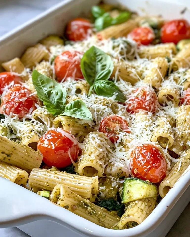 Homemade Garden Veggie Pesto Pasta Bake recipe photo