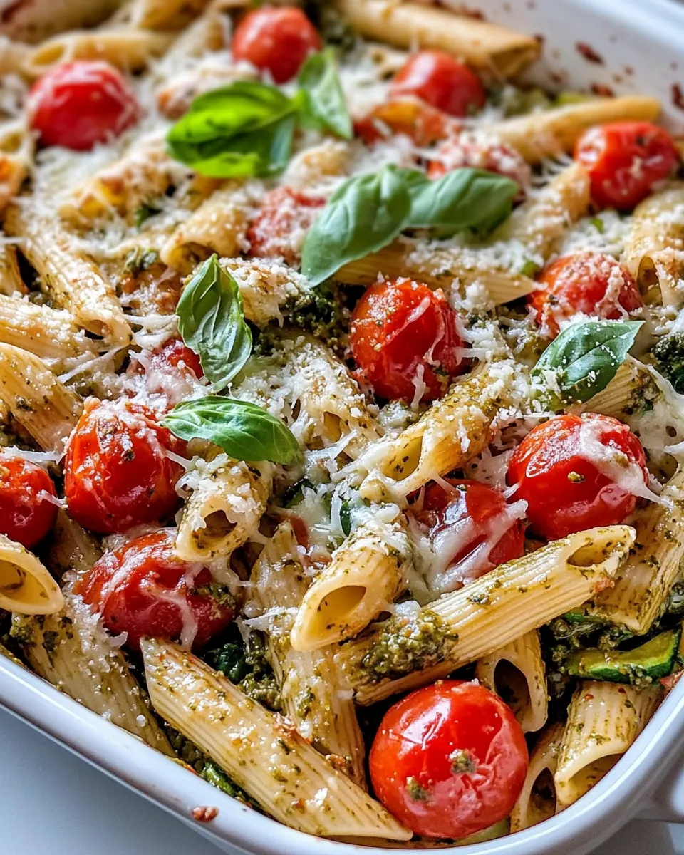 Delicious Garden Veggie Pesto Pasta Bake image