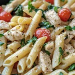 Homemade Garlic Herb Chicken Penne Skillet photo