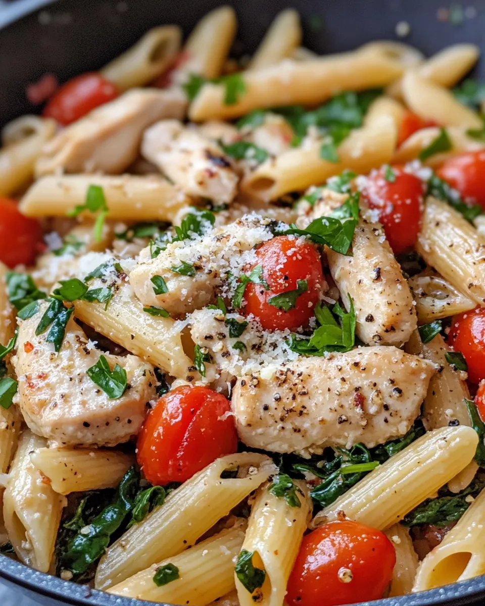 Delicious Garlic Herb Chicken Penne Skillet dish photo