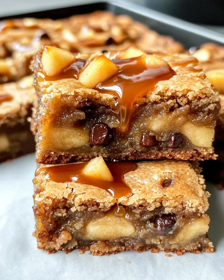 Homemade Gooey Caramel Apple Blondies recipe photo